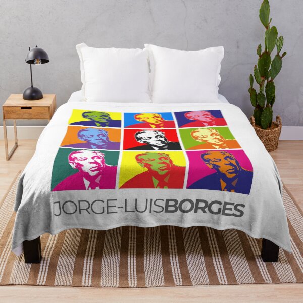 Item preview, Jorge Luis Borges pop-art poster portrait designed and sold by CMYKStudio.