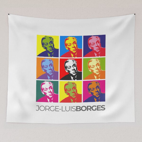 Item preview, Jorge Luis Borges pop-art poster portrait designed and sold by CMYKStudio.