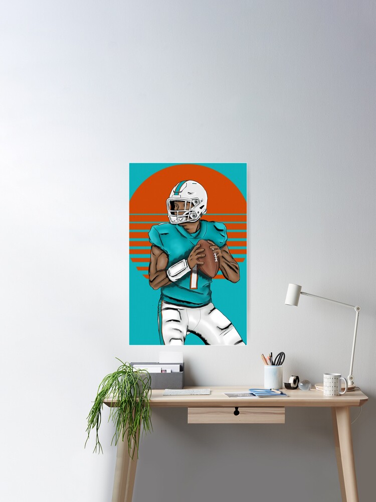 Rinkha Tua Tagovailoa Football Paper Poster Dolphins T-Shirt