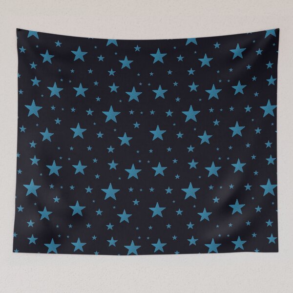 Item preview, Blue Glittery Stars on Black designed and sold by BelindaFuller.