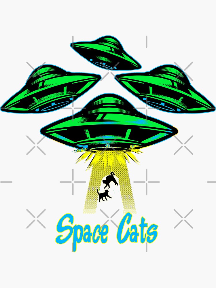 "Space Cats!" Sticker for Sale by Crystalsgraphix Redbubble