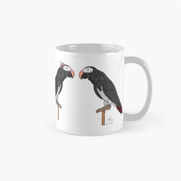 Item preview, Crazy Bird Lady with African Grey Timnehs designed and sold by Laughing Parrot Studio.