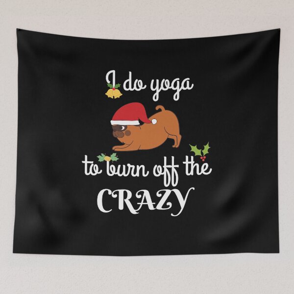 Item preview, Cute dog does yoga to burn off the crazy - Christmas Edition designed and sold by SimpleUniverse.