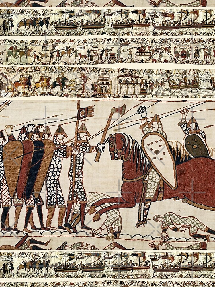 "THE BAYEUX TAPESTRY ,BATTLE OF HASTINGS ,NORMAN KNIGHTS COMBATTING