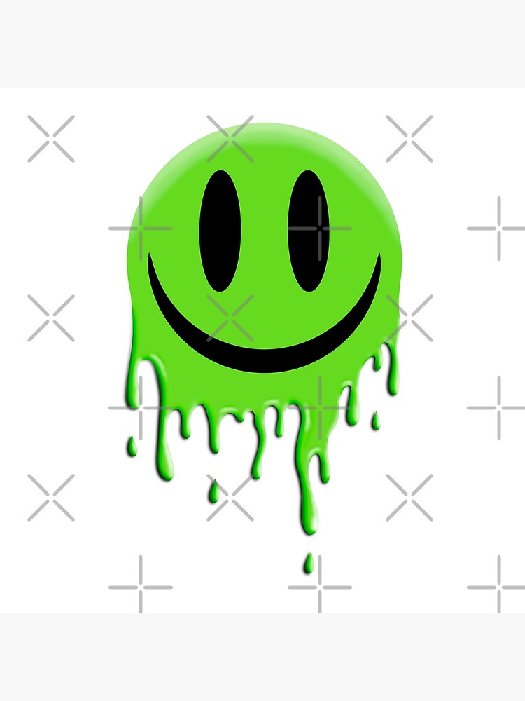 "Paint Drip Green Smiley" Art Print by GWizCreationz Redbubble