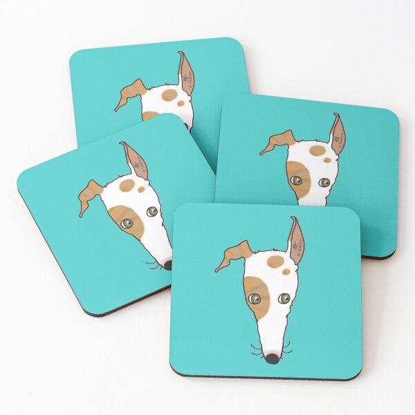 Item preview, Listen! - White and brindle greyhound designed and sold by Noodlehorses.