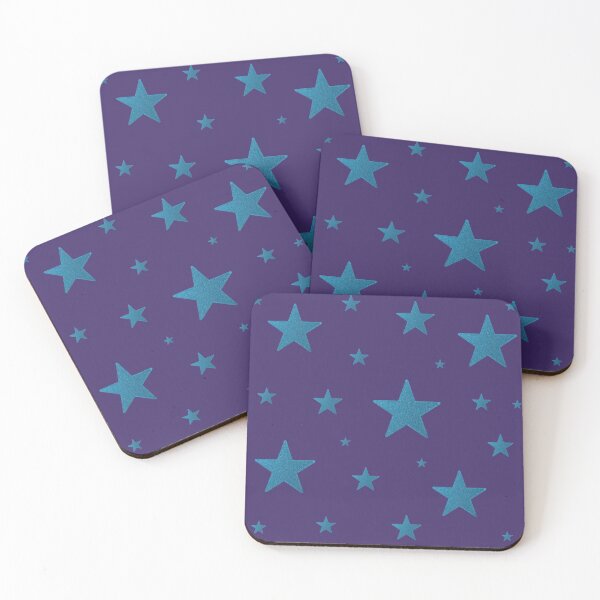 Item preview, Blue Glittery Stars on Muted Purple designed and sold by BelindaFuller.