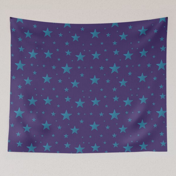 Item preview, Blue Glittery Stars on Muted Purple designed and sold by BelindaFuller.