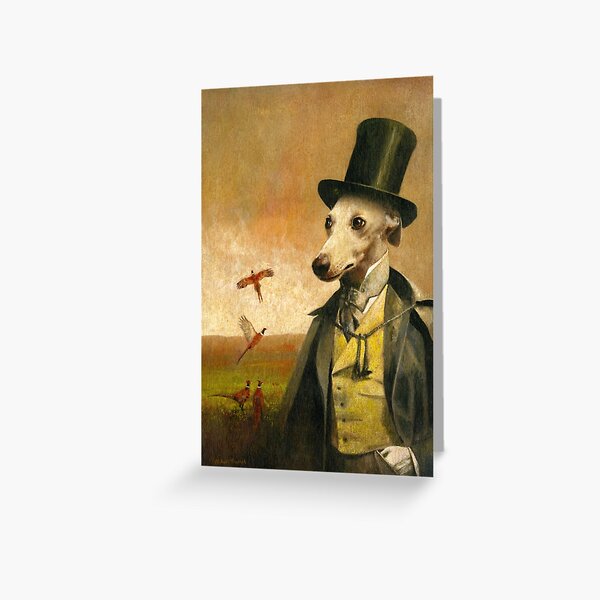 Victorian Whippet Greeting Card