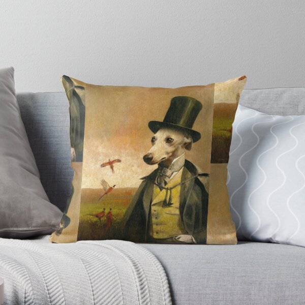 Victorian Whippet Throw Pillow