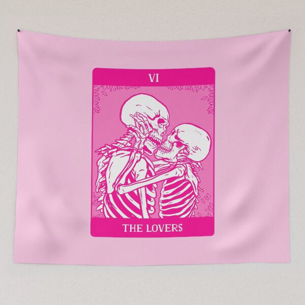 Item preview, pink skeleton lovers valentines designed and sold by Gossip Rag.