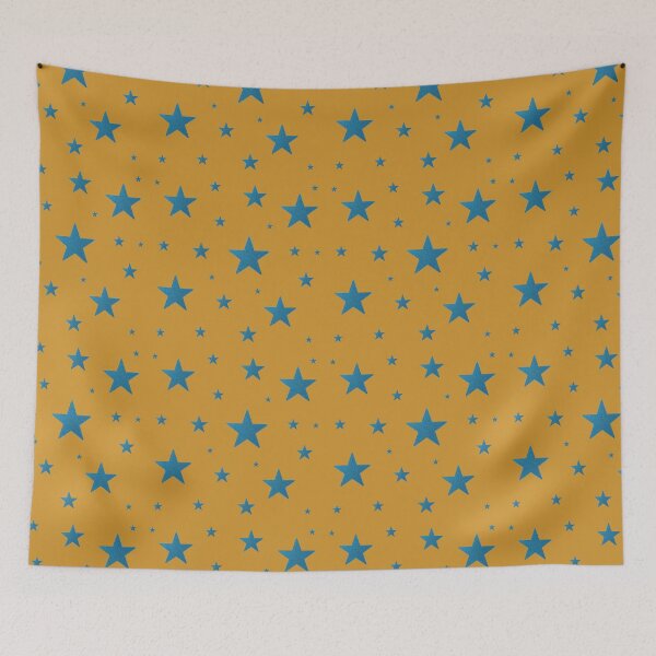 Item preview, Blue Glittery Stars on Gold designed and sold by BelindaFuller.
