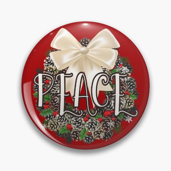 Item preview, PEACE Traditional Pine Cone Wreath designed and sold by PawsitiveMum.