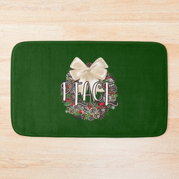 Item preview, PEACE Traditional Pine Cone Wreath - Green Background designed and sold by PawsitiveMum.