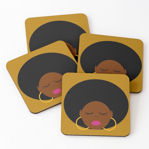 Item preview, Black Women with Various Natural Afro Hairstyles Wearin Gold Hoop Earrings designed and sold by Sheila Pressley.