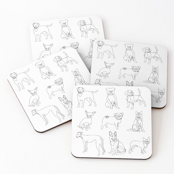 Item preview, Dogs  - line art - Greyhound, Pug, German Shepherd, Labrador, Beagle, Staffie, Chihuahua, Border collie, Boston Terrier  designed and sold by PippaPrints.