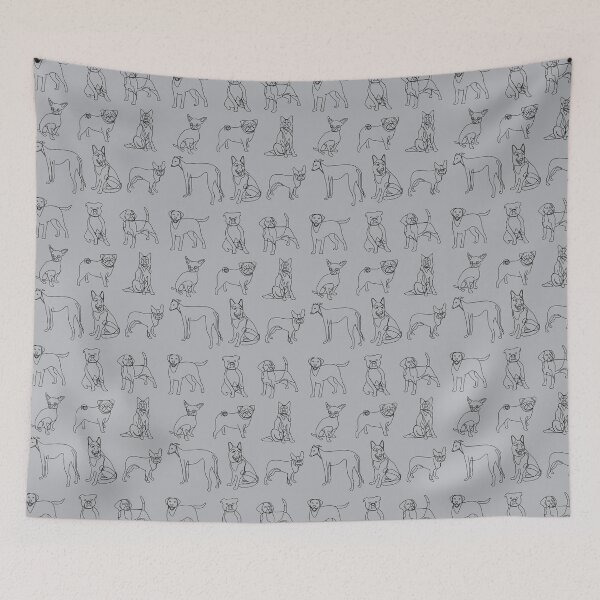 Item preview, Dogs - line art - grey - Greyhound, Pug, German Shepherd, Labrador, Beagle, Staffie, Chihuahua, Border collie, Boston Terrier  designed and sold by PippaPrints.