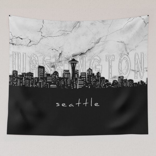 Item preview, seattle skyline marble designed and sold by BekimART2.