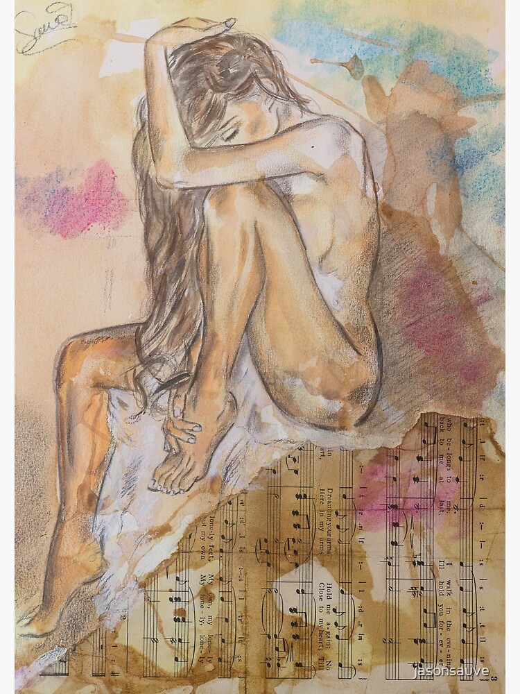 Sensual Bedroom Art, Woman Figure drawing, Sensual Art, Sexy nude wall art  | Spiral Notebook