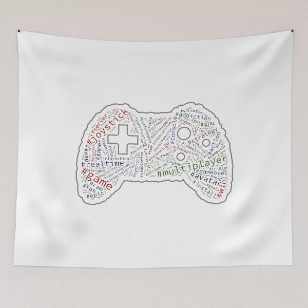 Artikelvorschau, Hashtag Wordcloud Gamer, Wortwolke, Software, Computer, Gamification, Spiel, Joystick, Gamepad entworfen und verkauft von Max-Wear.