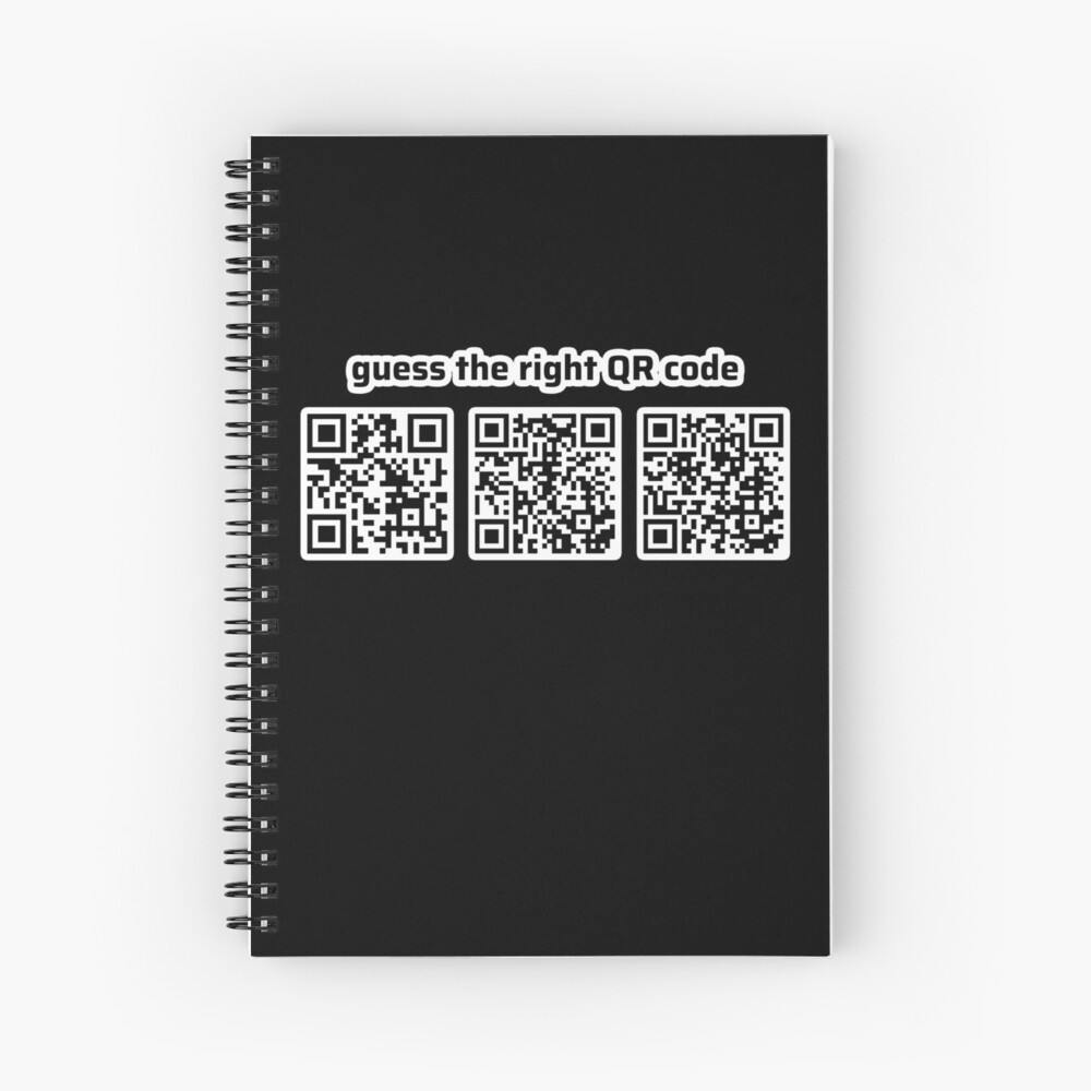 Rick Roll Link QR Code Spiral Notebook for Sale by magsdesigns