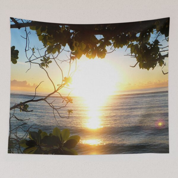 Artikelvorschau, Sonnenuntergang auf den Seychellen | Meer Wellen Urlaub | Sommer Natur Fotografie entworfen und verkauft von KristinasPhotos.