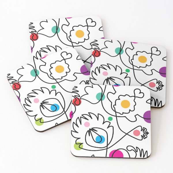 Item preview, One line folk flowers  designed and sold by EvieWoj.