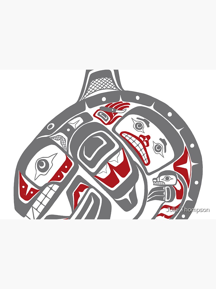 BLACKFISH - PNW native, Tlingit style orca killer whale GRAY by featherladyJT