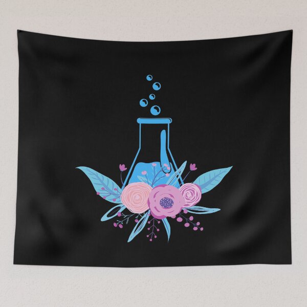 Item preview, BOTANICAL FLORAL DOODLE CHEMISTRY FLASK designed and sold by Hippiesole.