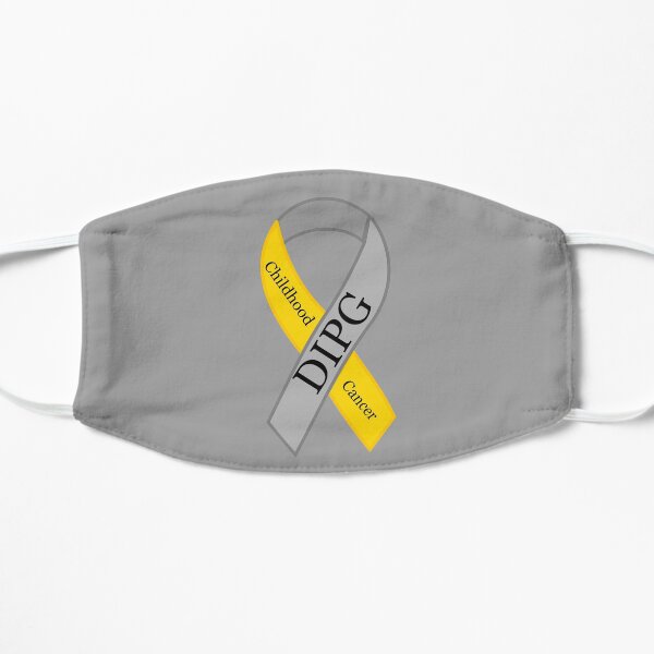 DIPG Childhood brain cancer ribbon Flat Mask