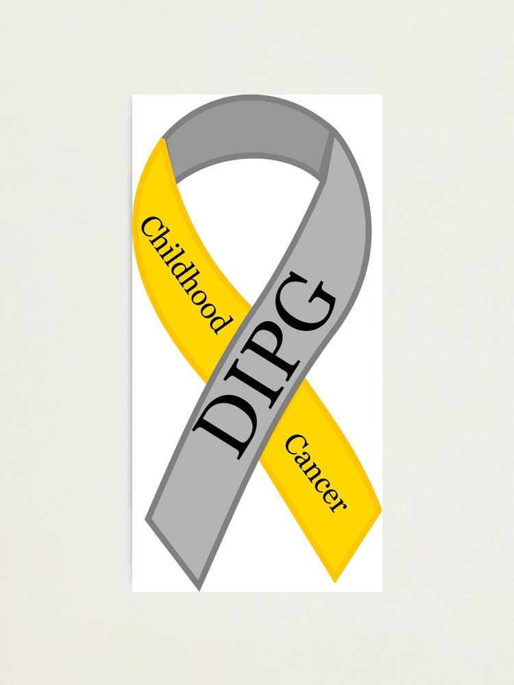 Thumbnail 1 of 3, Photographic Print, DIPG Childhood brain cancer ribbon designed and sold by AFordhamDesigns.
