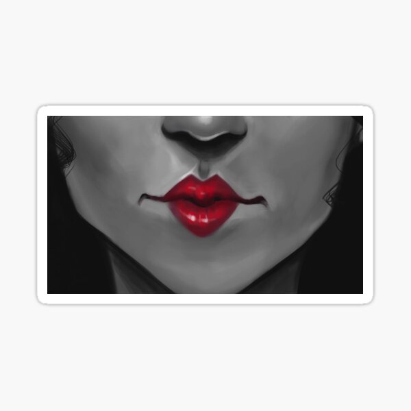 Red Lips Marlene Sticker