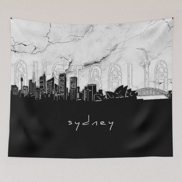 Item preview, sydney skyline marble designed and sold by BekimART2.