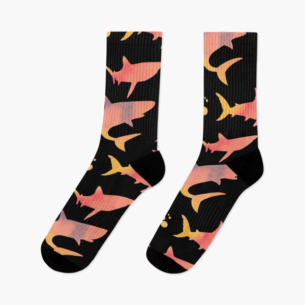 Item preview, Orange Watercolor Sharks designed and sold by Hedda Young.