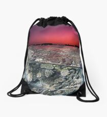 Sunset Over the Red Sea Reef Drawstring Bag
