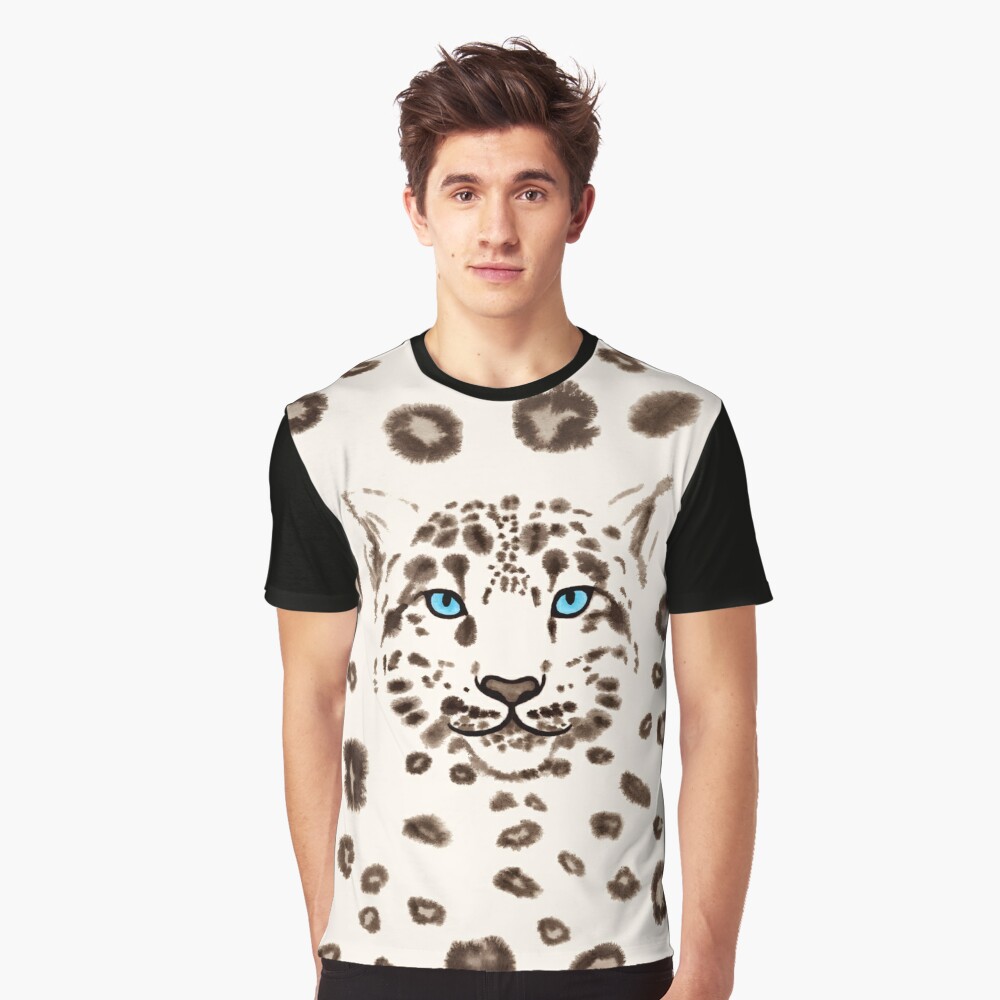 Watercolor Snow Leopard 1 Graphic T-Shirt