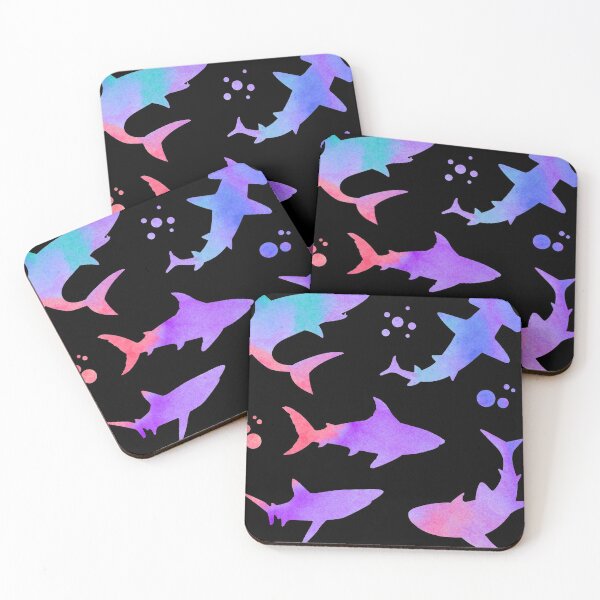 Item preview, Purple Watercolor Sharks designed and sold by Hedda Young.