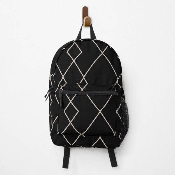 Item preview, Fine diamond lines creamy gold on black - elegant abstract geometric pattern designed and sold by misentangled.