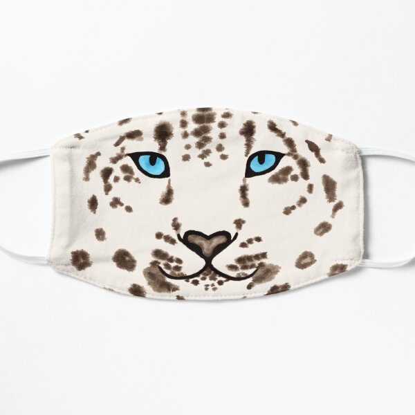 Watercolor Snow Leopard 2 Flat Mask
