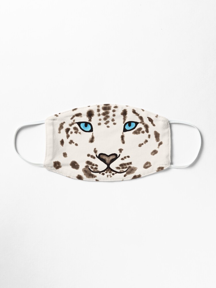 Alternate view of Watercolor Snow Leopard 2 Mask