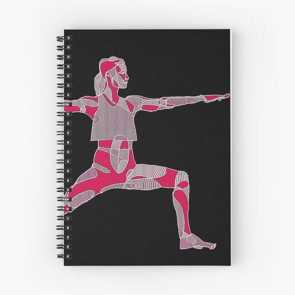 Aperçu de l'œuvre Pose de yoga rouge rose contour Yogini créée et vendue par danceink.