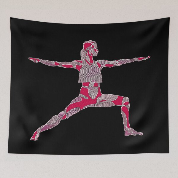 Artikelvorschau, Yogini Umriss Rot Rosa Yoga Pose entworfen und verkauft von danceink.