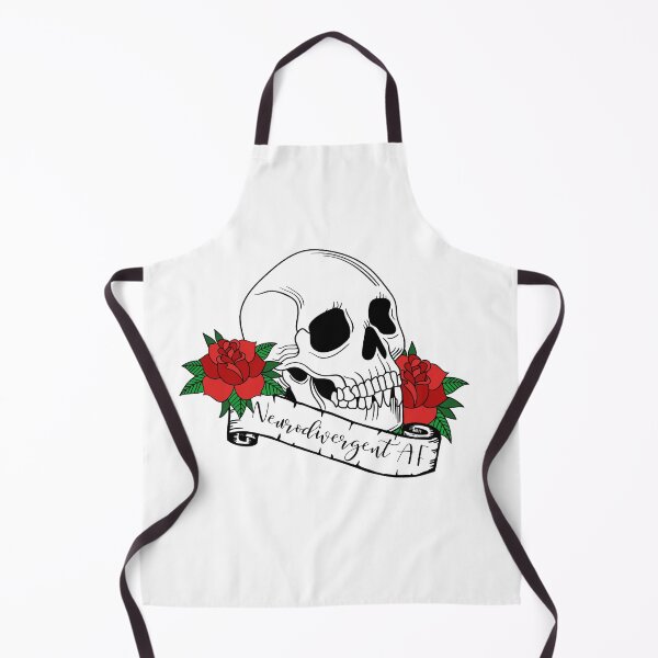 Item preview, Neurodivergent AF Skull & Roses designed and sold by EWAutismLibrary.