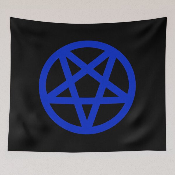 Item preview, Inverted Pentagram | Satanic | Blue on Black designed and sold by Godstomper.