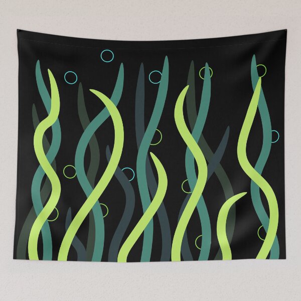 Item preview, Black and Green Seaweeds designed and sold by EvaMelindy.