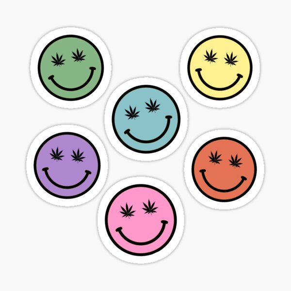 weed smiley sticker pack Sticker