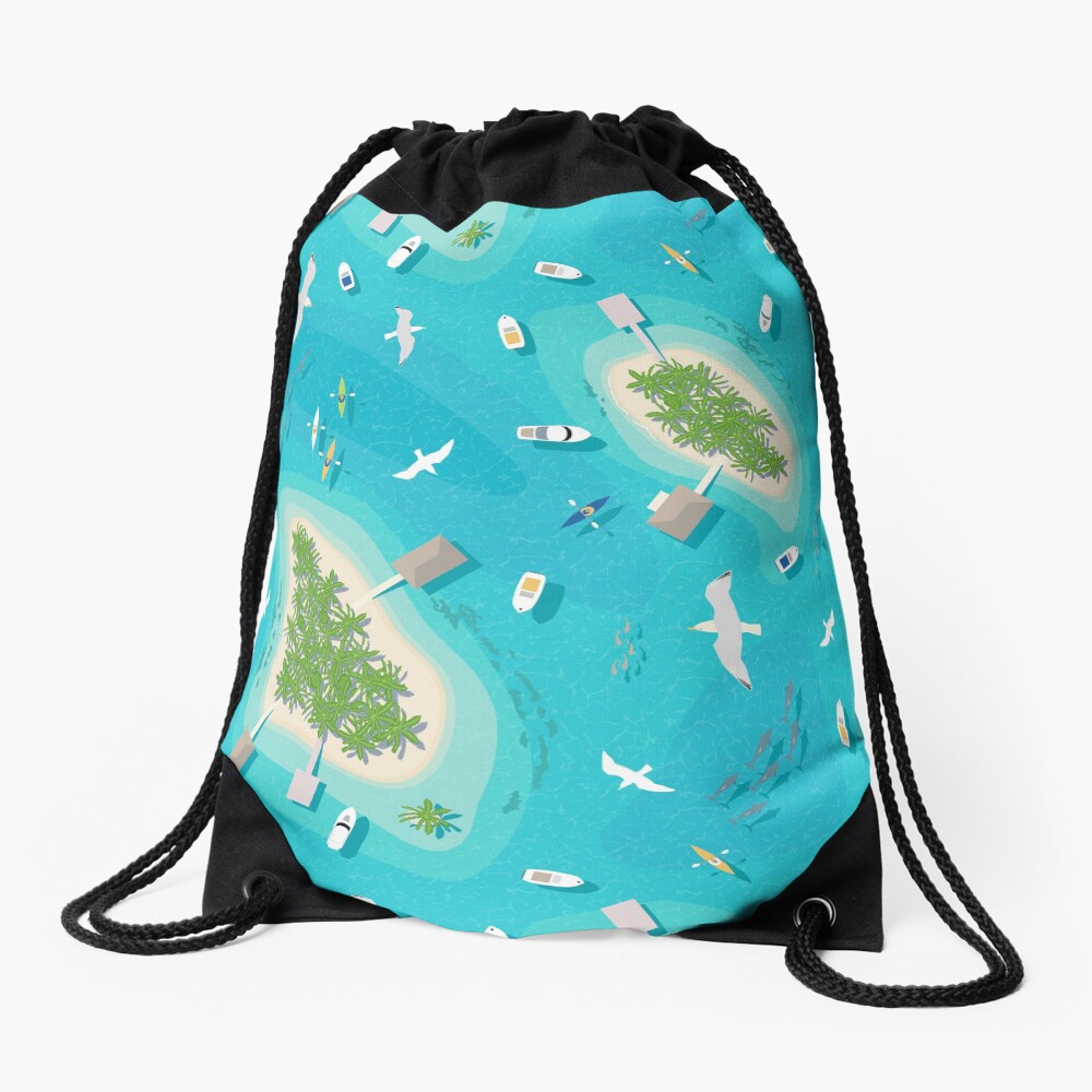 Tropical Islands Drawstring Bag