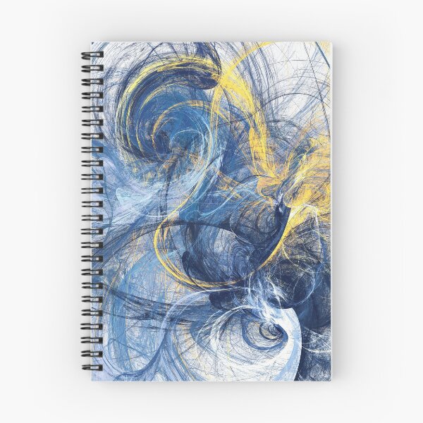 Artikelvorschau, Fractal Spiral Dreamscape Blau-Gelbes abstraktes Design entworfen und verkauft von EscapistDecor.