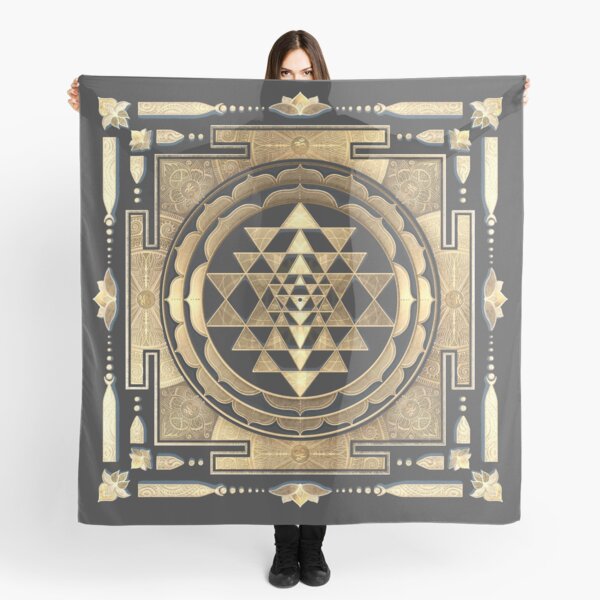 Item preview, GOLDEN SRI YANTRA (deep charcoal background) designed and sold by DigitalZealot.