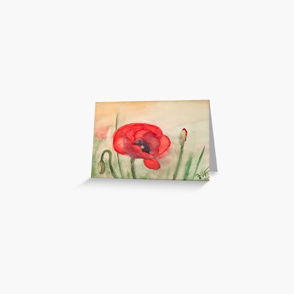 Mohnblume - Grand Red Poppy Greeting Card